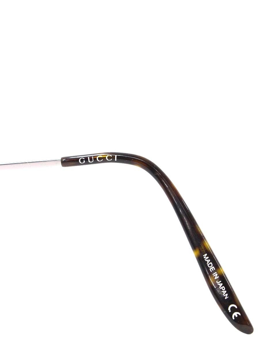 グッチ GG0678OA メガネフレーム シルバー ブラック スクエアシェイプ  