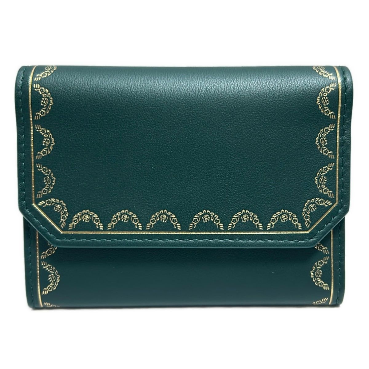 Cartier カルティエ コインケース ガーランド ドゥ カルティエ グリーン ミニ マルチウォレット レザー