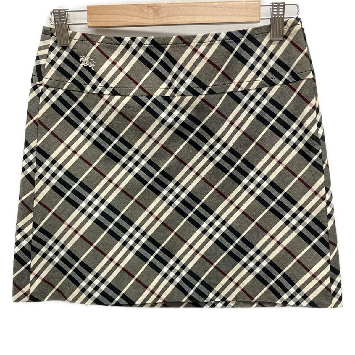 Burberry Blue Label バーバリーブルーレーベル ミニスカート サイズ36 S レディース - グレー×アイボリー×マルチ チェック柄