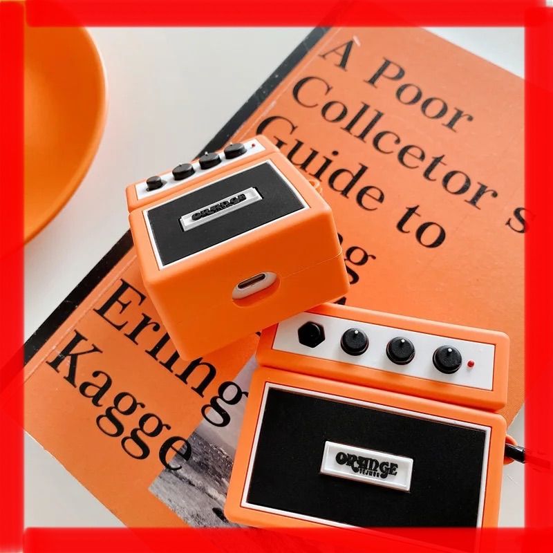 orange アンプ型 airpods pro ケース 無線充電対応 髭男