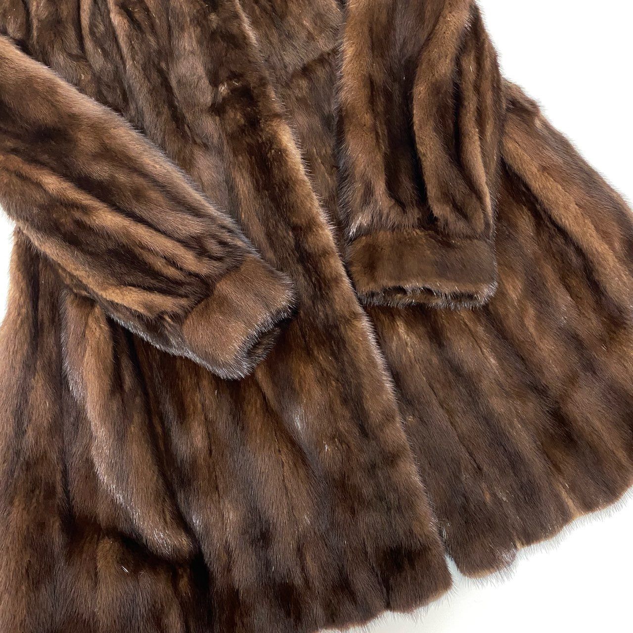 76j6 EMBA エンバ ダークミンク 毛皮コート ミンクコート セミロング