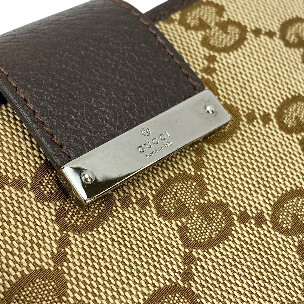 □中古□ グッチ GGキャンバス アジェンダカバー 手帳 レザー ブラウン  