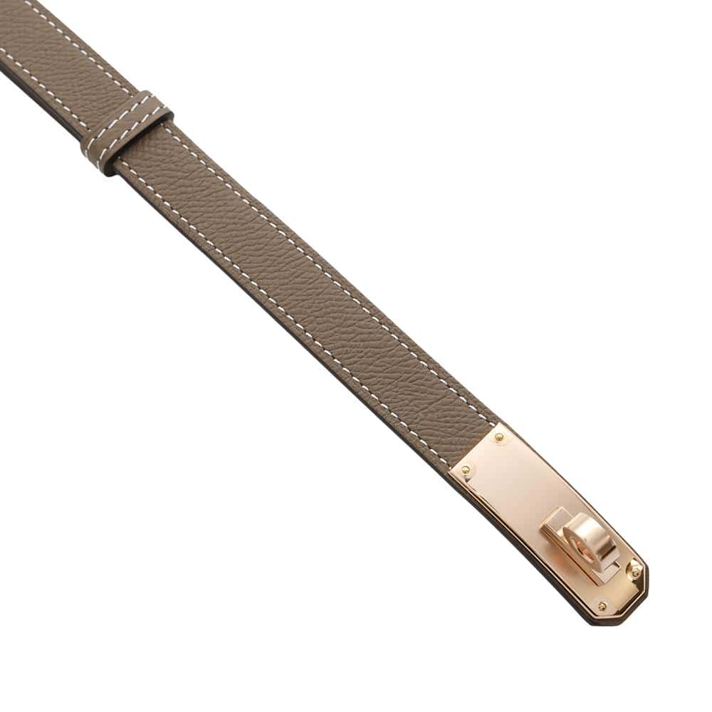 エルサ　HERMES　ケリーベルト　エトゥープ×ローズゴールド金具　W刻印 エルメス ケリーベルト エトゥープ/ピンクゴールド金具 エプソン