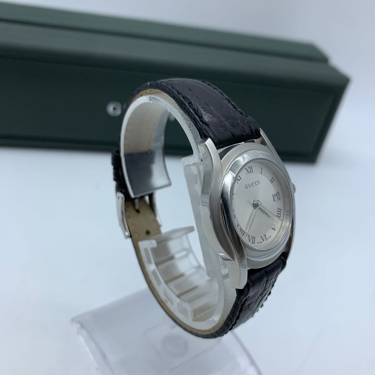GUCCI 5500L ブラック文字盤 シルバーベルト グッチ GUCCI 5500L レディース 腕時計 シルバー ブラック