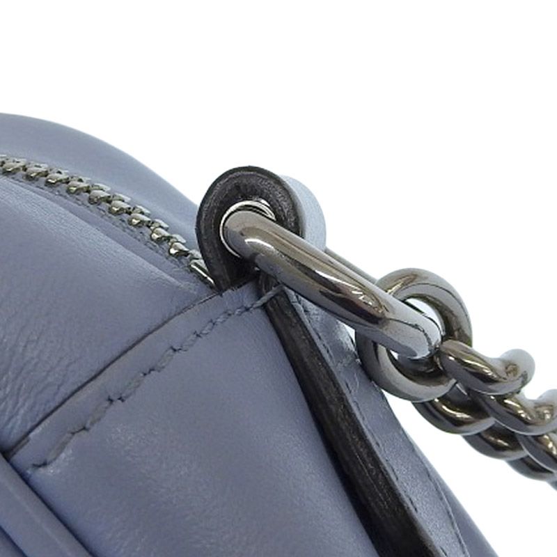 グッチ GUCCI GGマーモント スモールカメラバッグ ショルダーバッグ レザー ライトブルー 447632 中古 新入荷 GU0640 グッチ GUCCI GGマーモント スモールカメラバッグ ショルダーバッグ