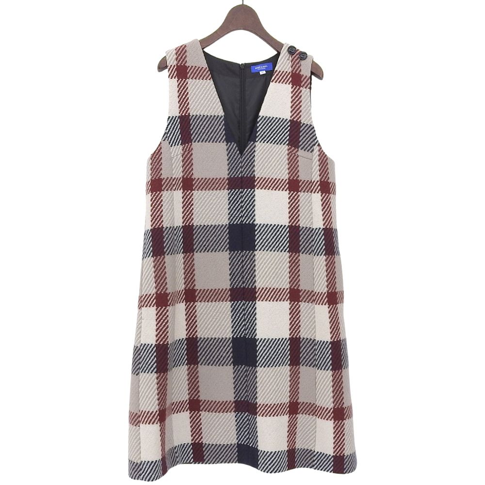 BLUE LABEL ブルーレーベルクレストブリッジ クレストブリッジ チェックロービング ツイードジャンパードレス 38