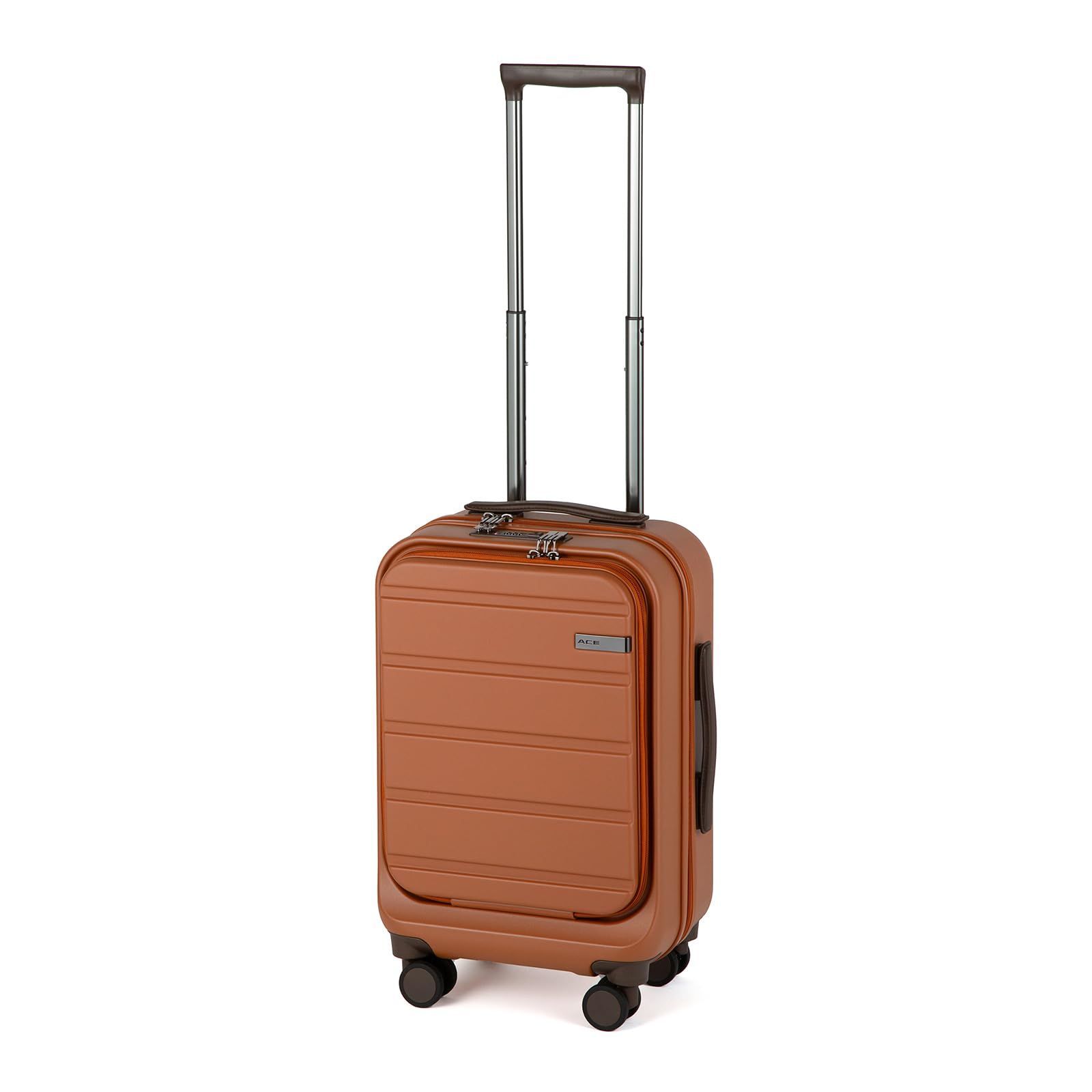 Color テラコッタ エース スーツケース 機内持ち込み sサイズ 1泊2日 2泊3日 29L フロントポケット 14inchPC収納 キャスターストッパー 3.2kg キャリーケース キャリーバッグ フレットボード No.05431