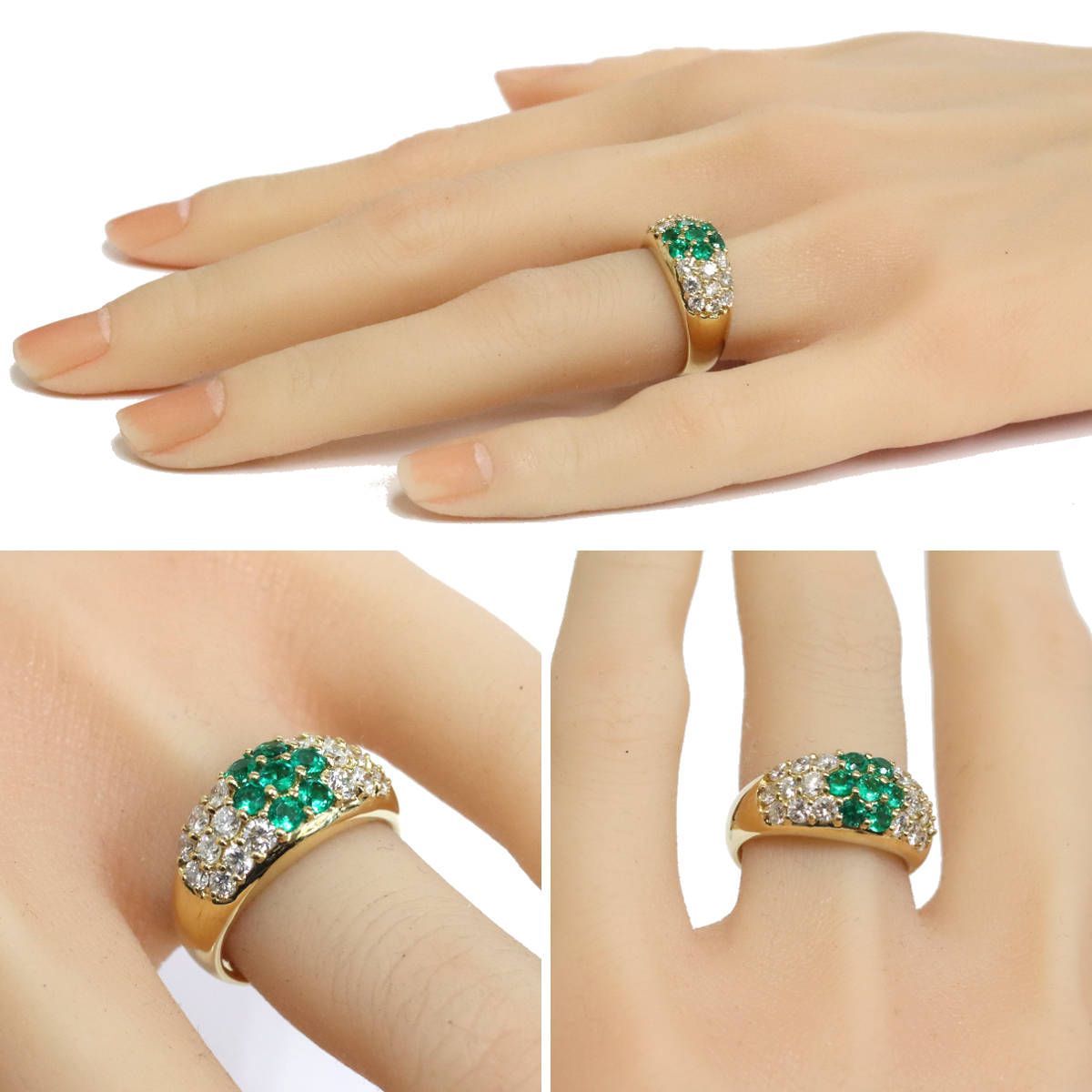 K18エメラルドダイヤモンドリング E0.52 D1.02 7.6g #11 - メルカリ