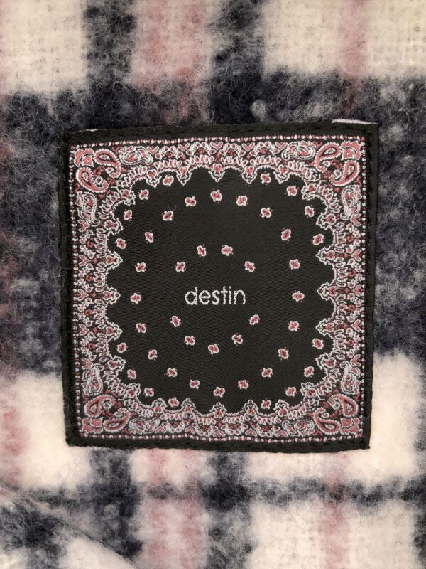DESTIN デスティン ウールチェックガウンコート ネイビー系 M DESTIN デスティン ウールチェックガウンコート ネイビー系 M-楽天市場店