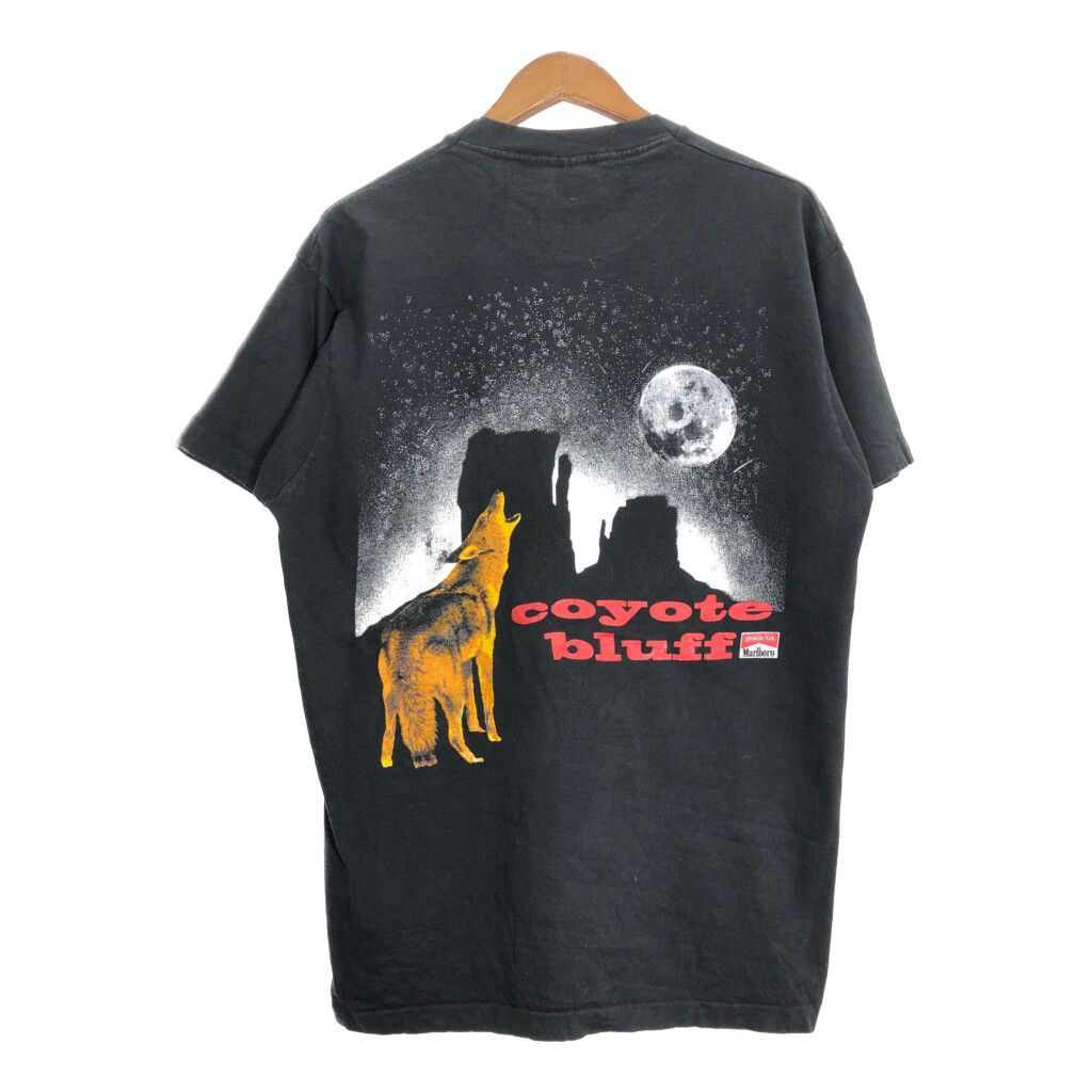 90年代 USA製 Marlboro マルボロ coyote bluff ポケットＴシャツ ブラック (メンズ XL) 中古 古着 R6395 -  メルカリ