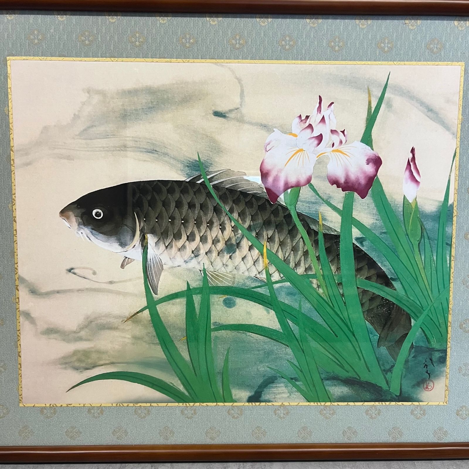 五月鯉 川端 龍子 高精細複製日本画 高級木製額縁 絵画 芸術