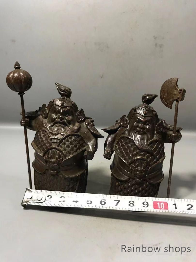 新品未使用】銅製 門神 鎮宅 辟邪 開運 風水 招財 荼鬱塁二神