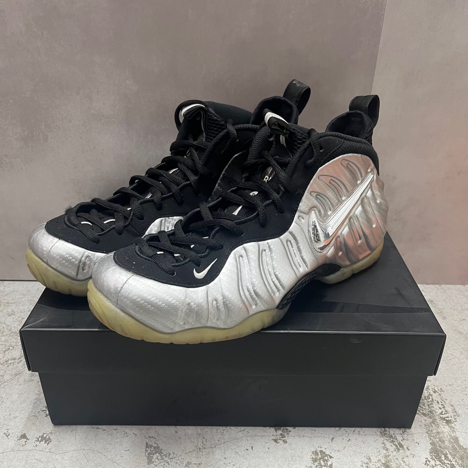 NIKE Air Foamposite Pro Silver Surfer 616750-004 2017年製 シルバー 