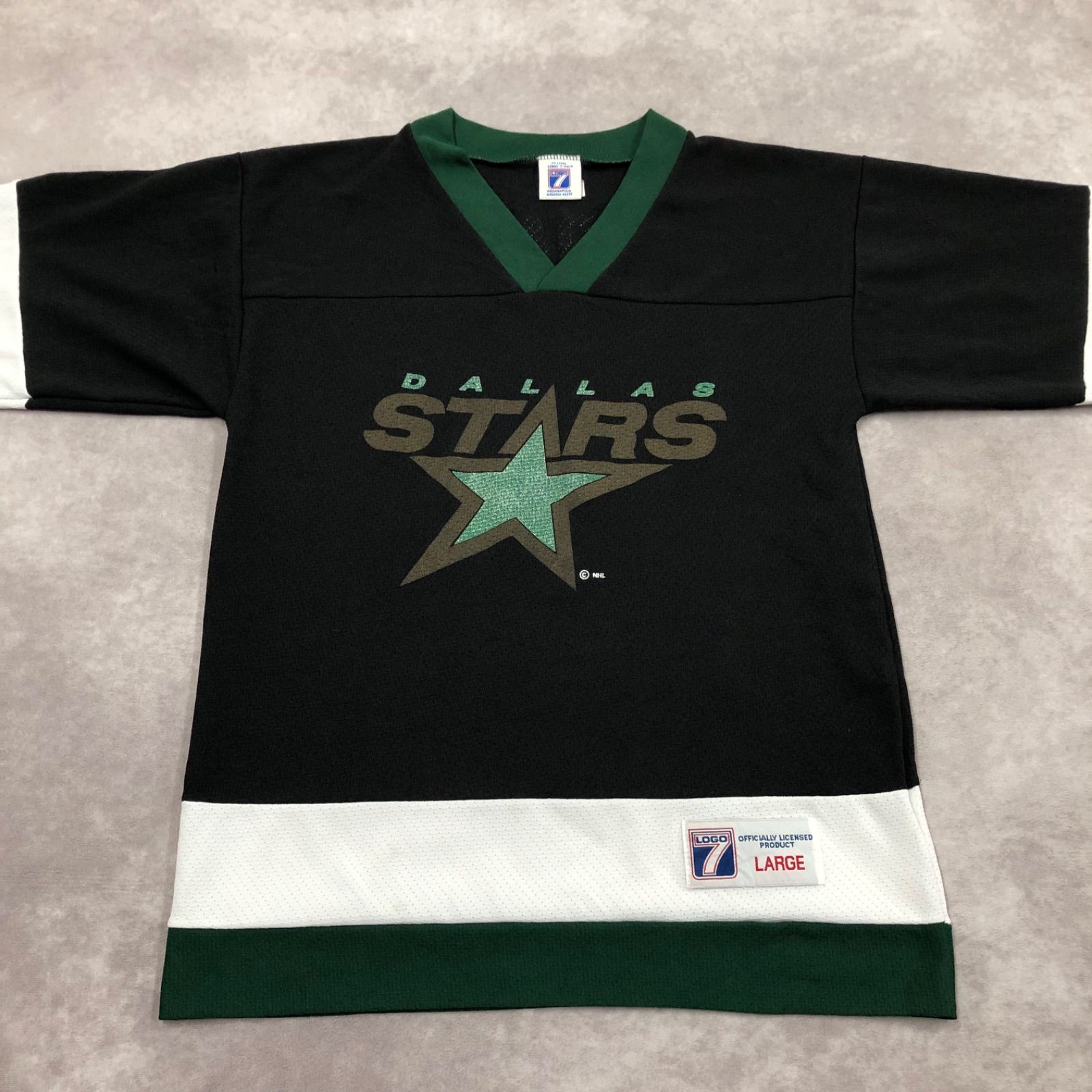 古着　CCM NHL STARS ダラススターズ　メッシュゲームシャツ　 XL 古着美品CCM NHL DALLASSTARS メッシュユニフォーム大きめサイズ80