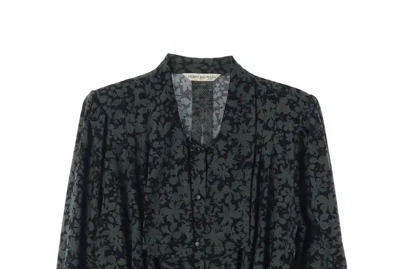 BALMAIN バルマン WOMEN ー L フラワー パターン クロップド ブラウス