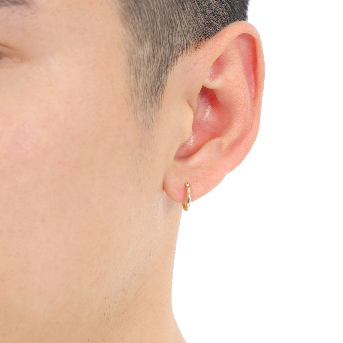 18金 フープピアス 1.5×10mm 片耳 ゴールド リング ピアス K18 18K 