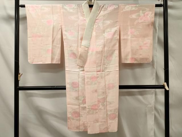 平和屋着物▽上質な小紋 単衣 花蝶文 西武百貨店扱い 正絹