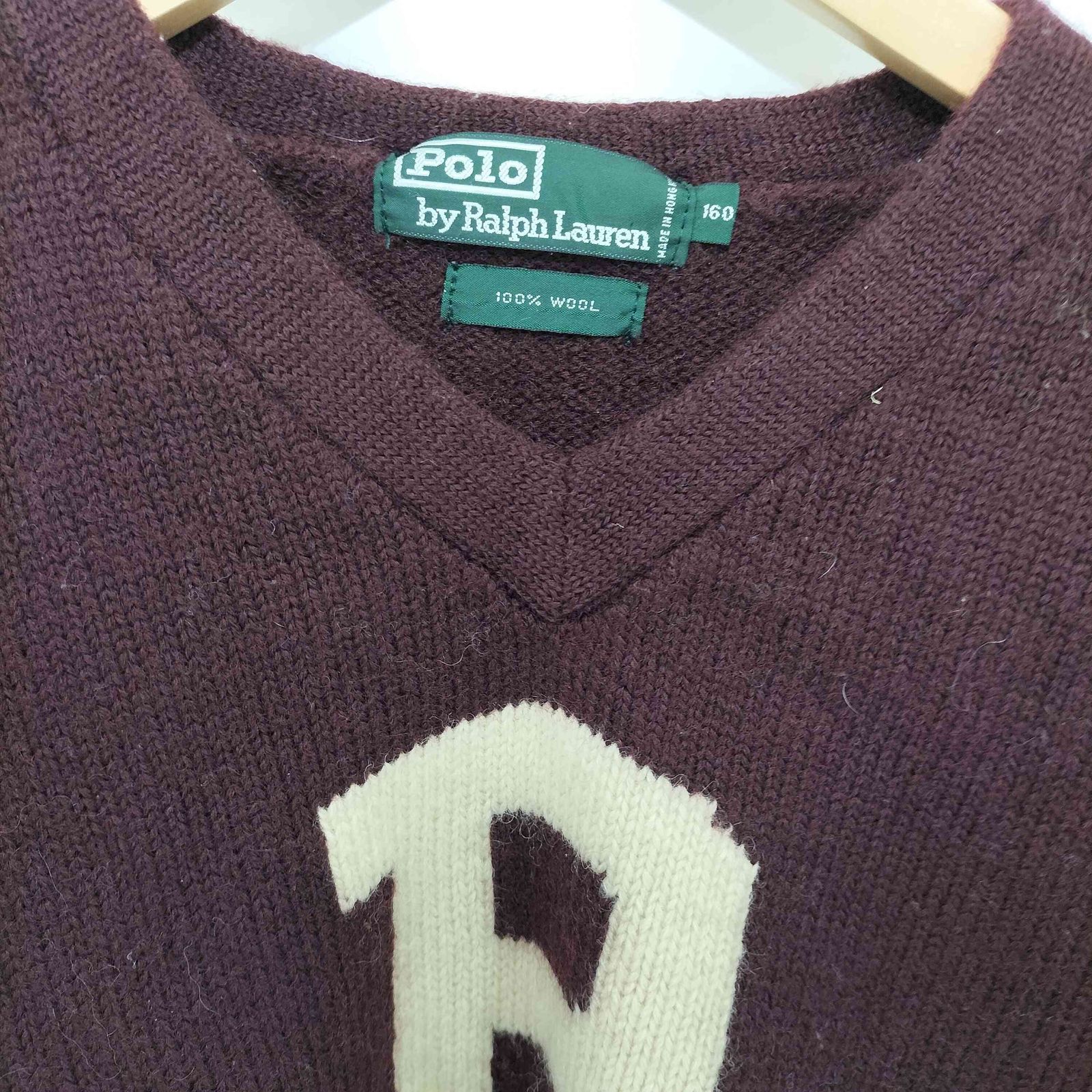 ポロバイラルフローレン Polo by RALPH LAUREN 90S Pロゴ 総ウール V 