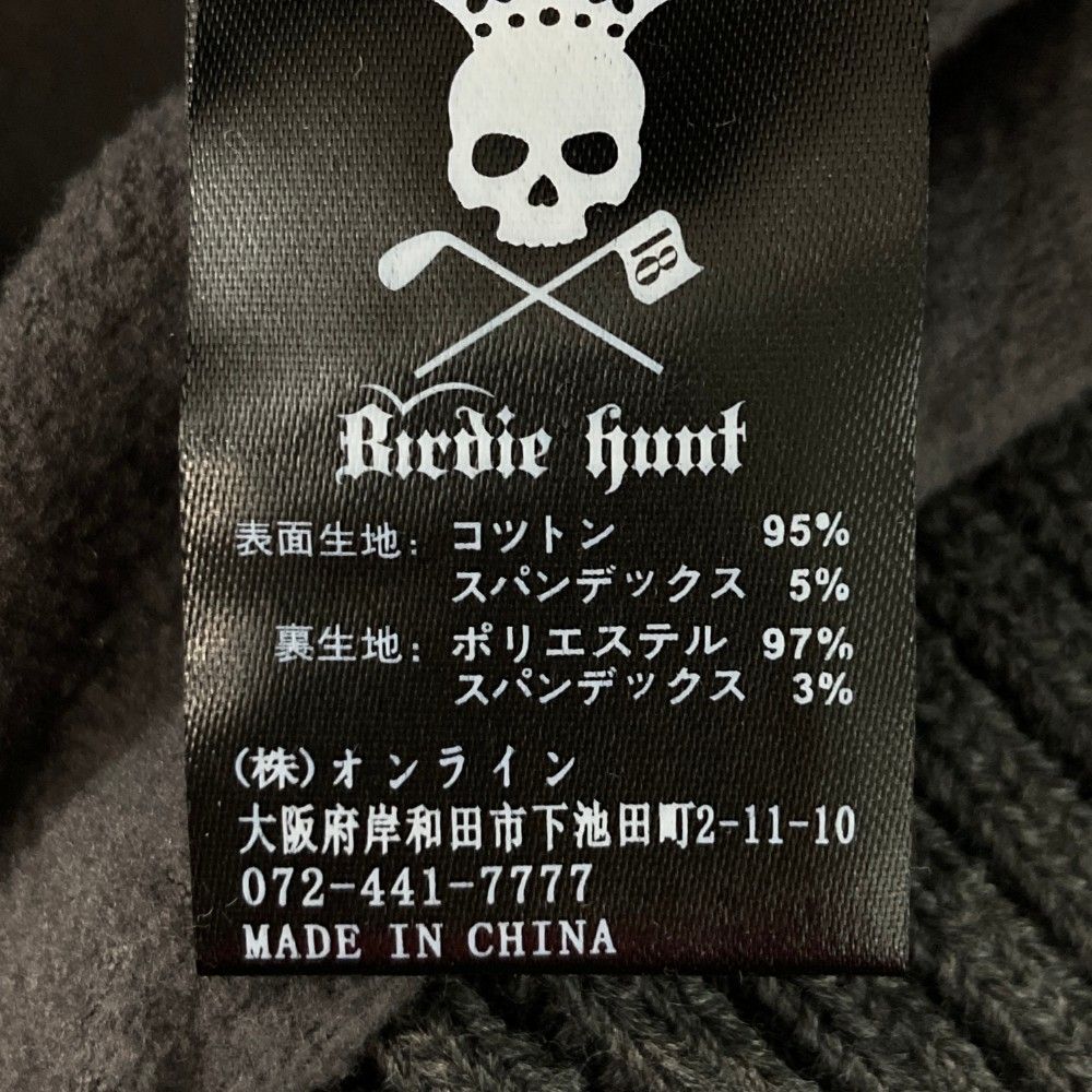 サイズ：L BIRDIE HUNT バーディーハント  裏起毛 ジップジャケット スカル  グレー系 [240101443085] ゴルフウェア メンズ ストスト サイズ：L BIRDIE HUNT バーディーハント 裏起毛 ジップ