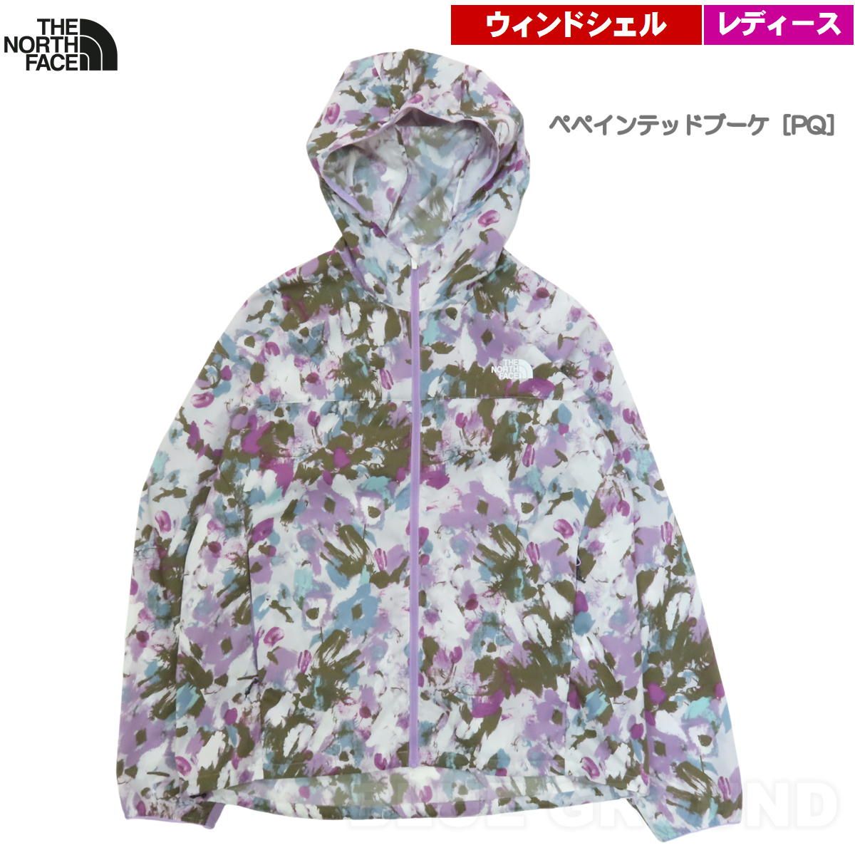 【極美品】THE NORTH FACE ベントメッシュフーディペインテッドブーケ ザ・ノース・フェイス / ベント メッシュフーディー レディース ペイン