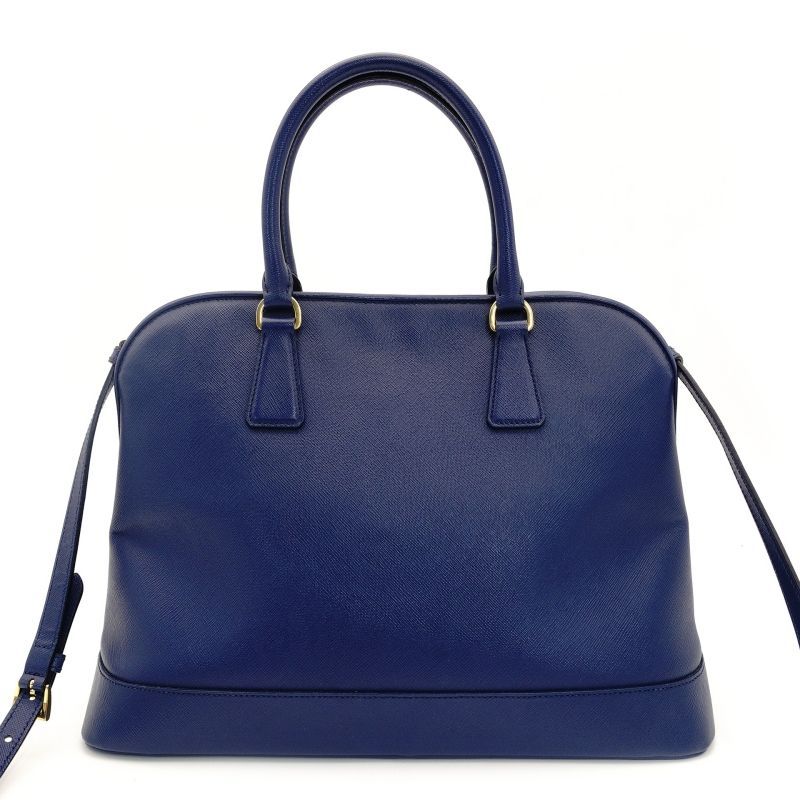 プラダ PRADA ハンドバッグ サフィアーノ レザー ブルー 2way 青 クロスボディ ゴールド金具 7-9-184 DECORATOM_COM_BR