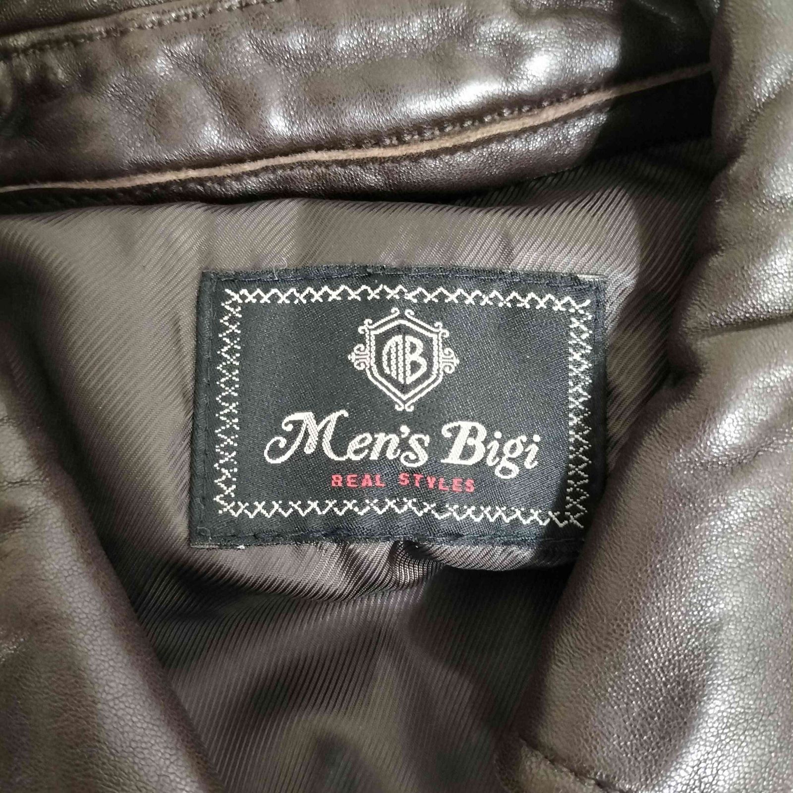 メンズビギ MENS BIGI 羊革 レザー シングル ライダースジャケット