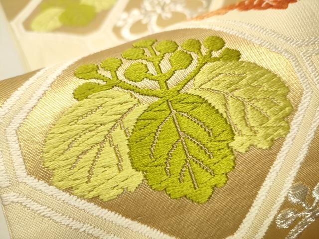 平和屋着物●西陣　白綾苑大庭　六通柄袋帯　唐織　蜀江桐文　金銀糸　正絹　逸品　CAAT8072hy 平和屋着物○西陣 白綾苑大庭 六通柄袋帯 唐織 蜀江桐文 金銀糸 正絹