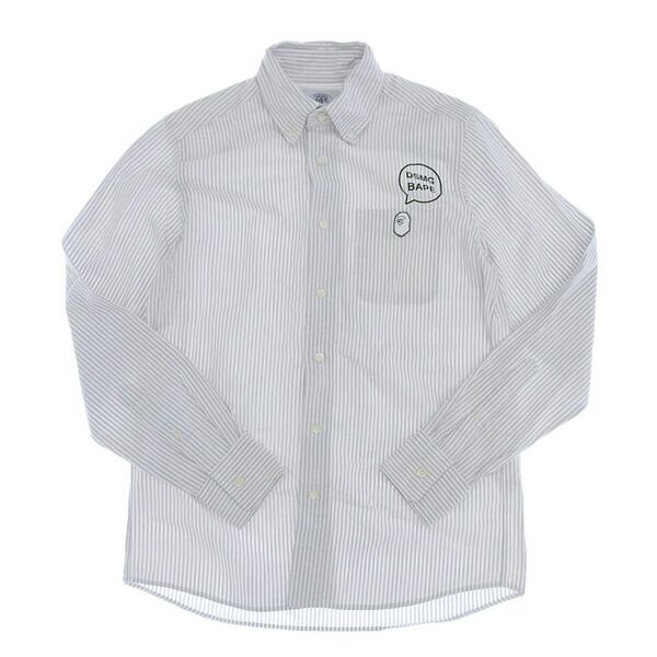 A BATHING APE ワンピース 長袖 シャツ アベイシングエイプ A BATHING APE コットン100% ストライプ
