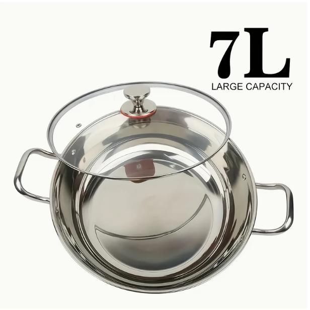 1pc 耐久性のある 3.16L ステンレススチール製ホットポット 蓋付き - ノンスティック 防錆 お手入れ簡単 多目的キッチン＆アウトドアク