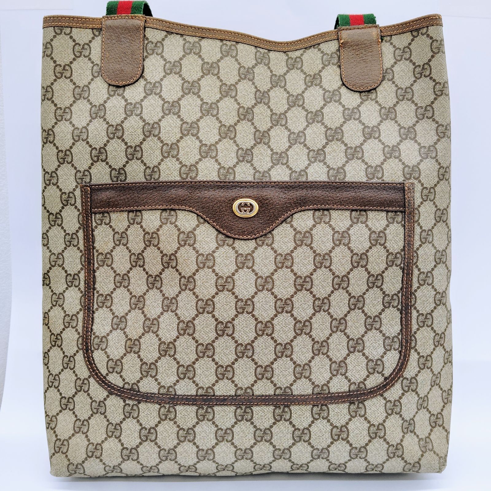 GUCCIオールドグッチ シェリーラインGGスプリーム柄PVCレザー