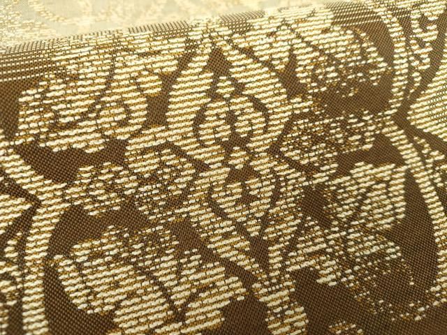 平和屋着物○両面 六通柄袋帯 横段葡萄唐草文 金糸 正絹 逸品