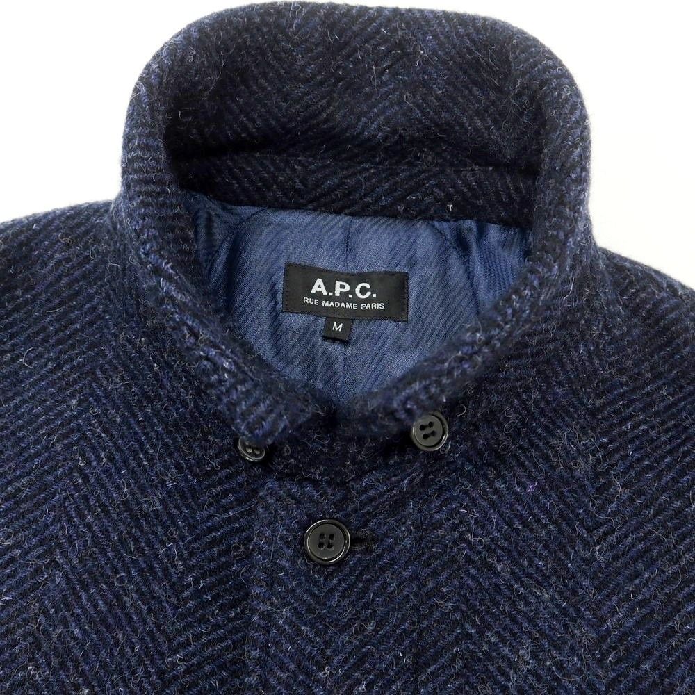 中古】アーペーセー A.P.C. ウール ヘリンボーン織り ステンカラー
