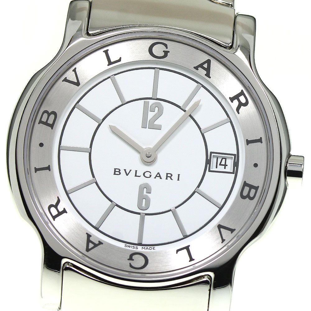 ブルガリ BVLGARI ST35S ソロテンポ デイト クォーツ メンズ美品_