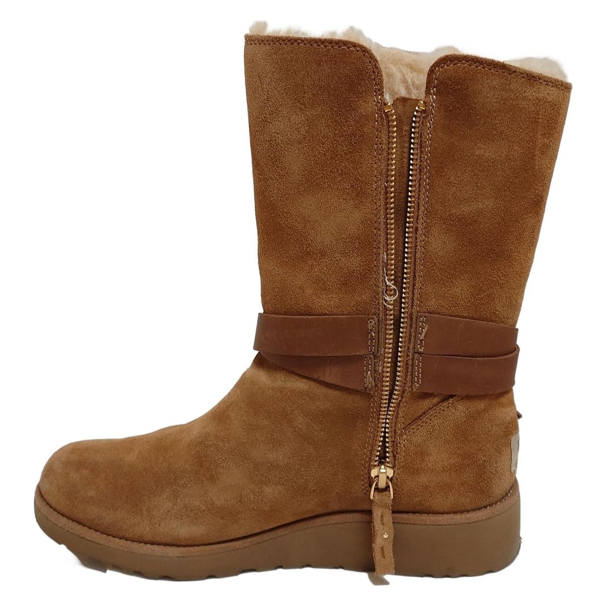 UGG ブラウン ショートブーツ UGG (アグ) スエードアッパー サイドジップ ショートブーツ