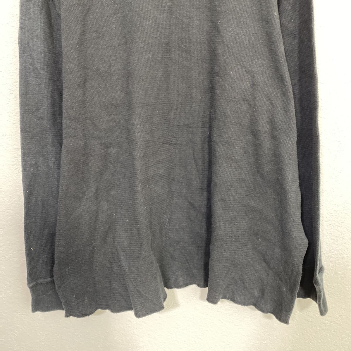 PREMIER 長袖 プリントTシャツ 2XL ブラック ワッフル地 スカル