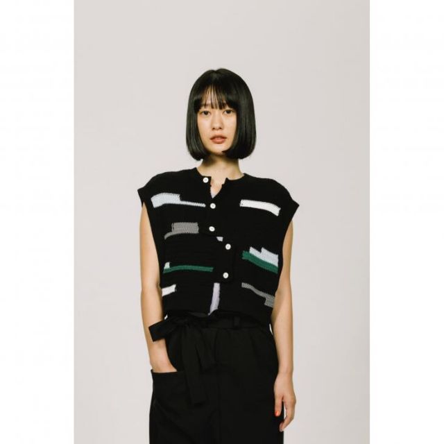 【SALE セール】sneeuw (スニュウ) | コンポジションカーディガン (black) | トップス カーディガン お洒落 SALE セール】sneeuw (スニュウ) | コンポジションカーディガン