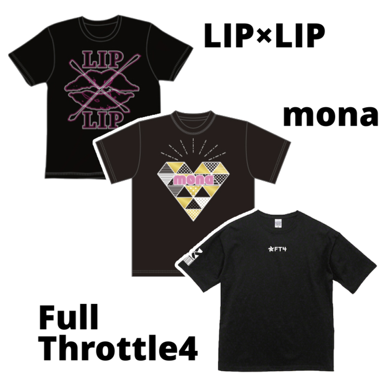 HoneyWorks Tシャツ[BLACK]（LIP×LIP/mona/FT4） - メルカリShops