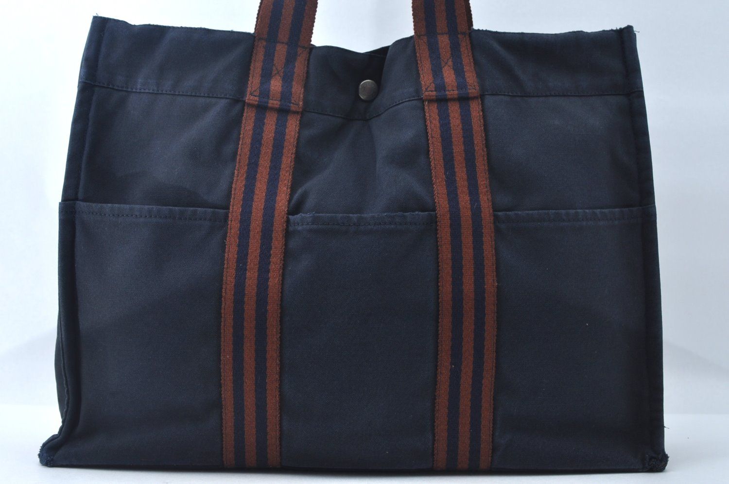 HERMES エルメス フールトゥ MM ハンド キャンバストートバッグ 黒