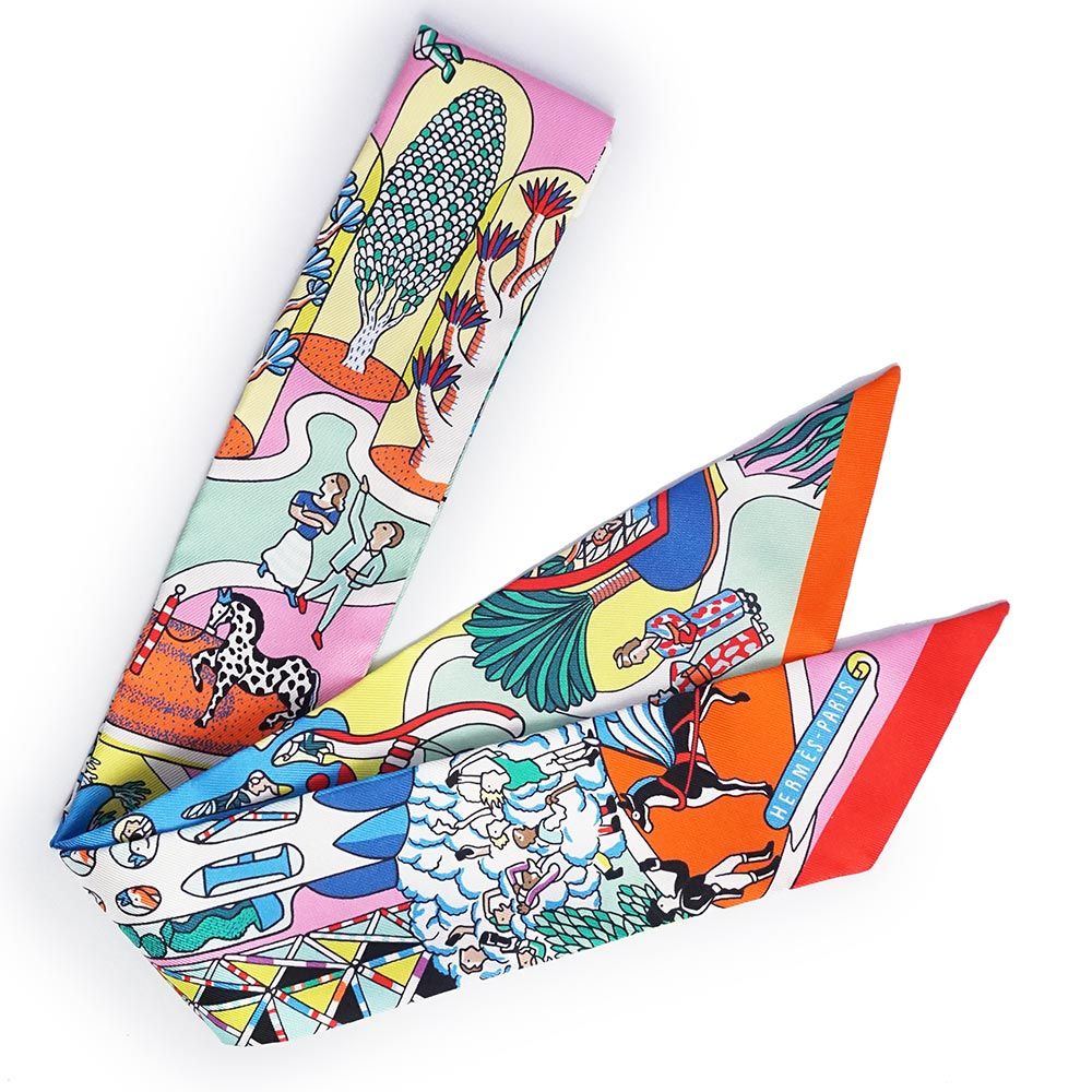 エルメス ツイリー EXPOSITION UNIVERSELL 万国博覧会 リボン スカーフ