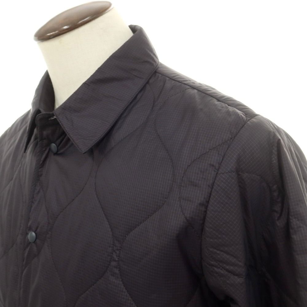 アスペジ ASPESI リップストップナイロン 中綿 キルティング シャツブルゾン ブラック サイズL メンズ