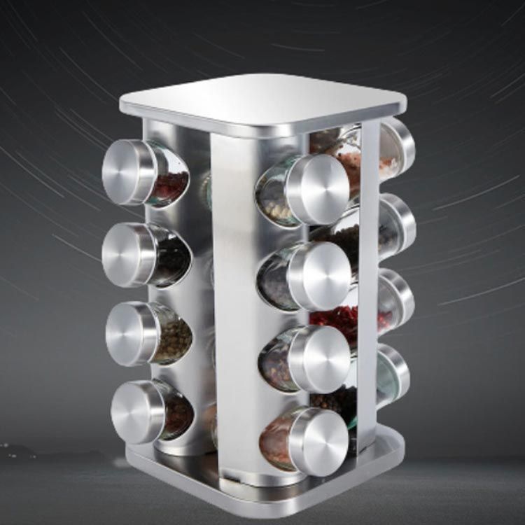 M0250 ステンレス 回転式 調味料入れ 2個セット ｜[FOQW] 360度