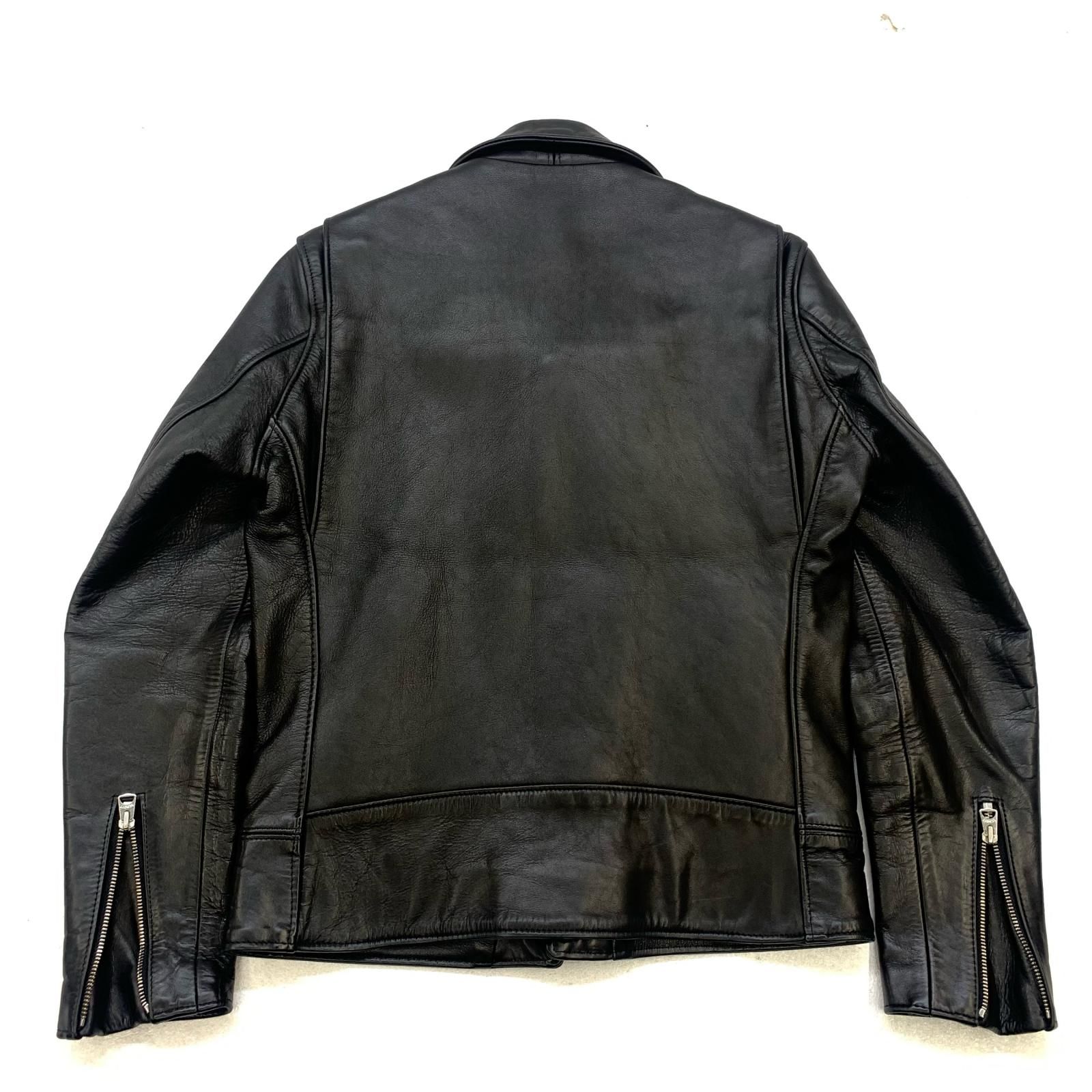 Schott × stussy レザー ダブルライダース ブラック schott × stussy ダブルライダースジャケット