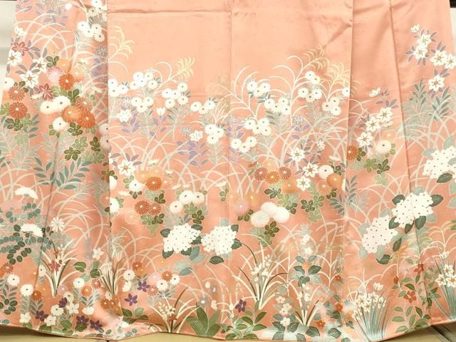 平和屋着物●訪問着　駒刺繍　草花文　金彩　正絹　逸品　DAAU0865tw 平和屋着物○訪問着 駒刺繍 草花文 金彩 正絹 逸品 DAAU0865tw - メルカリ