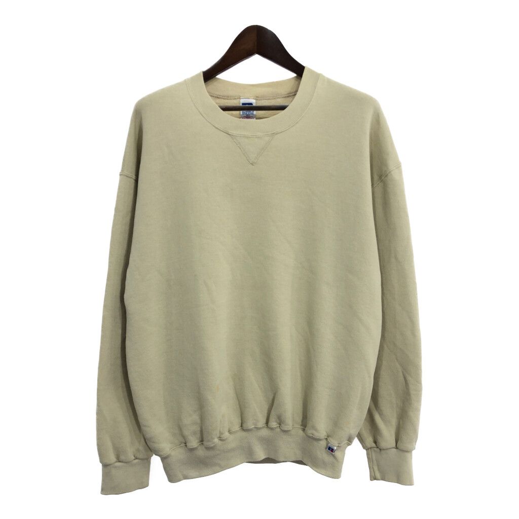 90-00年代 RUSSELL ATHLETIC ラッセル スウェット 無地 ベージュ (メンズ XL) 中古 古着 R4174