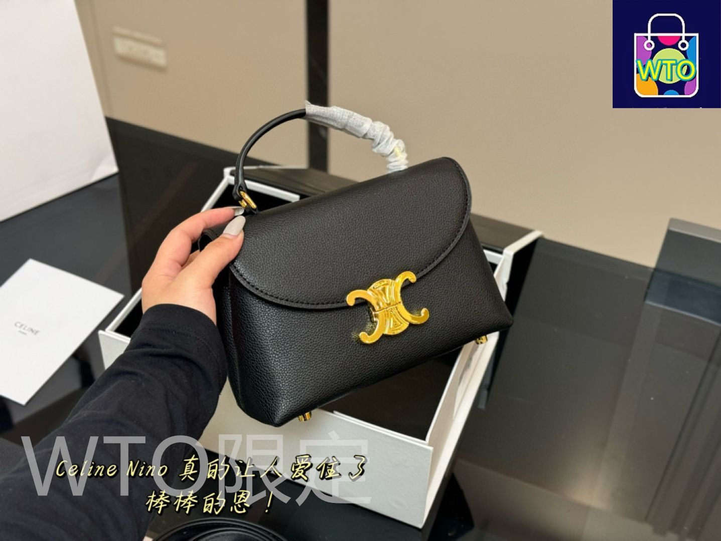 セリーヌミニバッグ CELINE】セリーヌ トリオンフキャンバス ミニバニティーケース