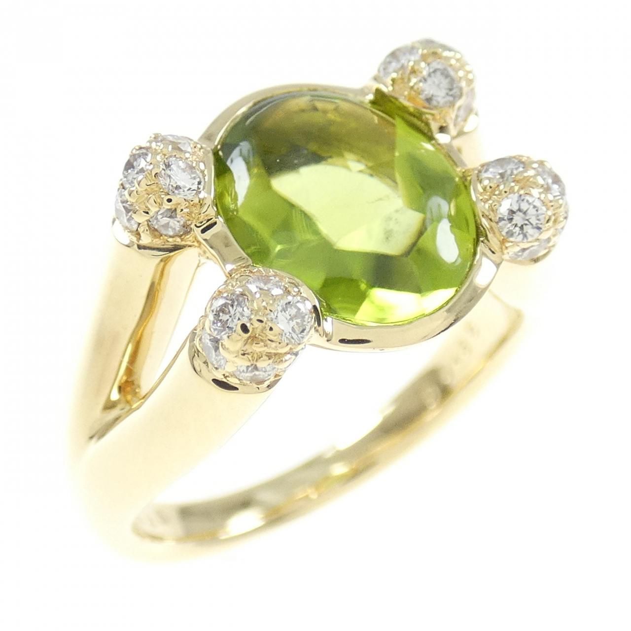 K18YG ペリドット リング 2.35CT
