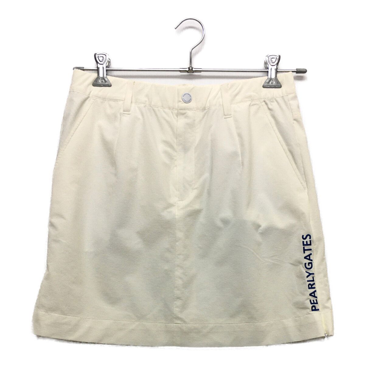 中古 レディース パーリーゲイツ PEARLY GATES スカート 1(M) 白 薄手 ストレッチ シンプル
