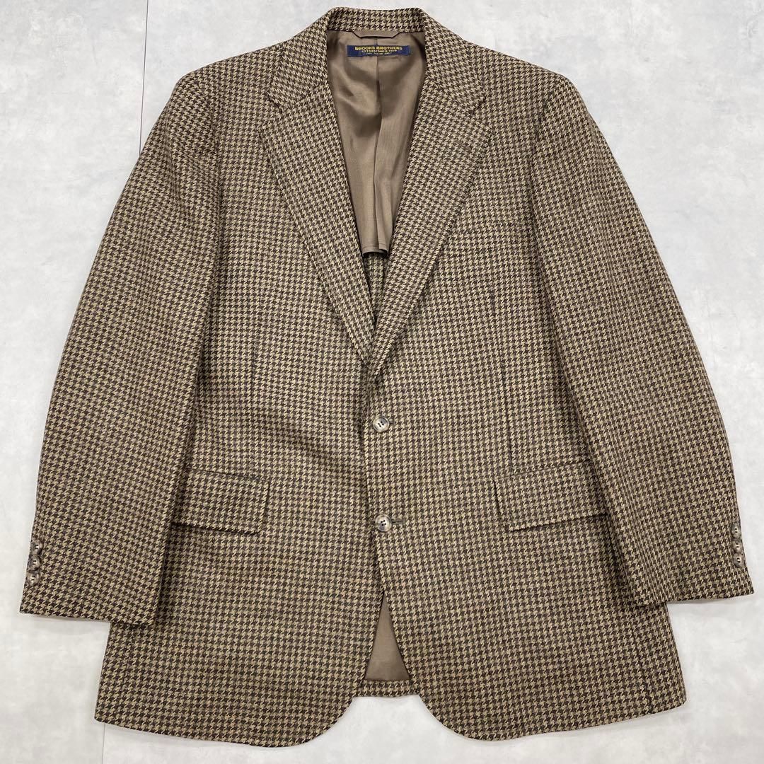 モスキーノ ツイード テーラードジャケット M相当 裏地総柄 モヘヤ ブラウン系 モスキーノ ツイード テーラードジャケット M相当 裏地総柄