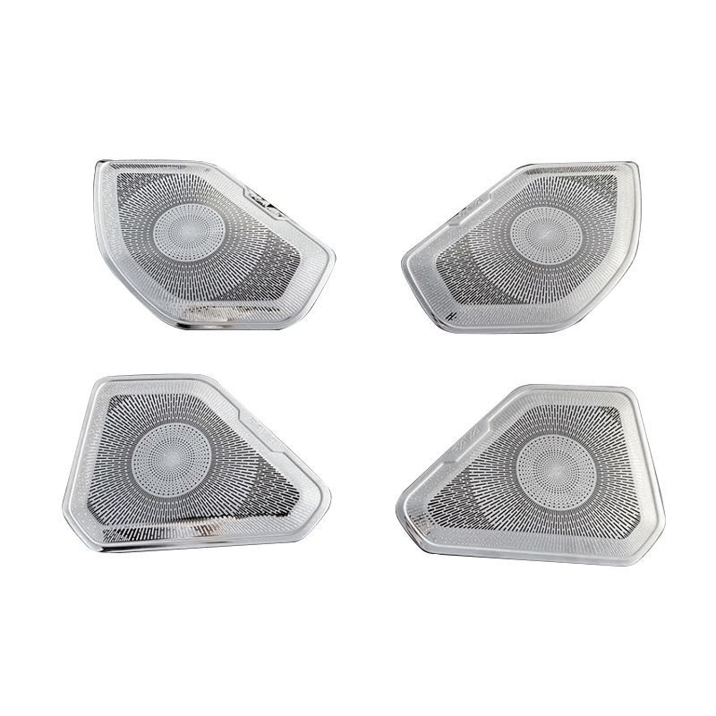 20-24年式RAV4対応ドアスピーカー装飾リング ステンレス製 4枚セット シルバー ブラック選択可 簡単貼付け