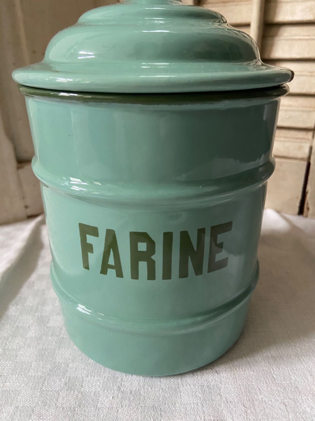 ベルギーアンティーク ホーロー缶FARINE ホーローキャニスター